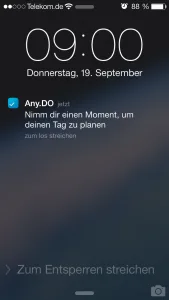 Abb. 3: Erinnerung durch Any.DO-Moment.