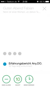 Abb. 5: Uhrzeit im Any.DO-Workflow.