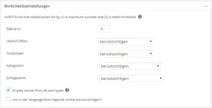 Abb. 20: Ausschnitt der Optionen von YARPP.