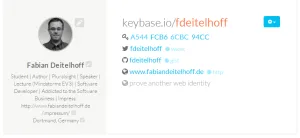 Abb. 1: Keybase-Profil mit erfolgreichen Validierungen.