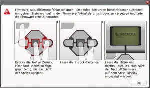 Abb. 4: Anweisungen zum Zurücksetzen eines LEGO Mindstorms EV3 Bricks.