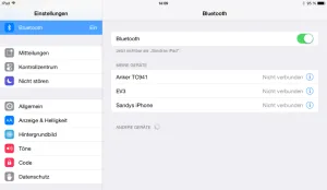 Abb. 3: Die Bluetooth Tastatur in der Übersicht der Bluetooth Geräte.