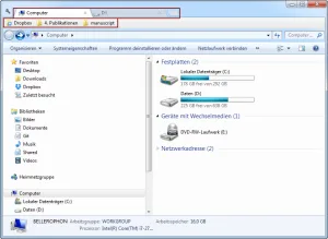 Abb. 1: Clover im Einsatz mit zwei Explorer Fenstern.
