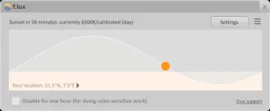 Abb. 2: Minimalistische Oberfläche von f.lux.
